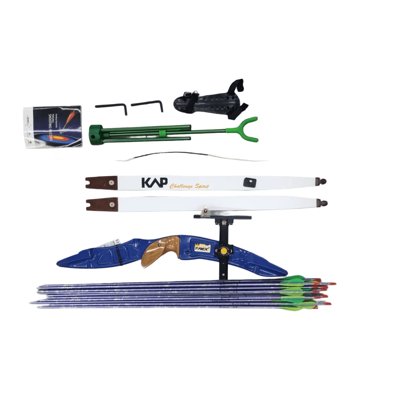 T-Rex KAP Challenger Spirit Recurve Bow With Removable Limbs + Bag + 12 Arrows + Accessories *PICK UP ONLY*
