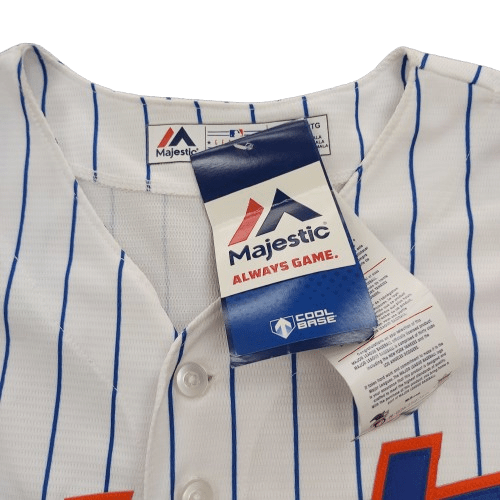 Majestic Genuine Merchandise MLB Mets Baseball Jersey, White, US2XL, Like New With Tags