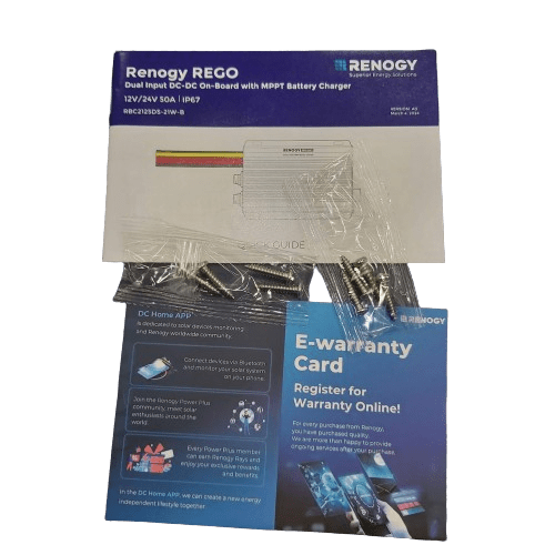 Renogy IP67 50A DC-DC Dual Input Battery Charger With MPPT RBC2125DS-21W-B, With Box, Manual, Anderson Connectors, Temp Probe, Excellent Condition