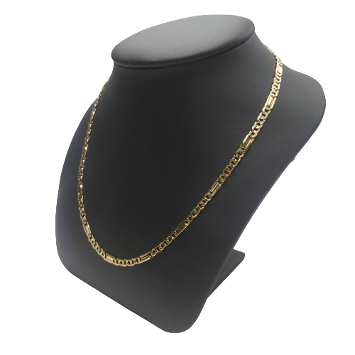 18ct Yellow Gold Double Figaro 3-1 Necklace 22.8g 58cm