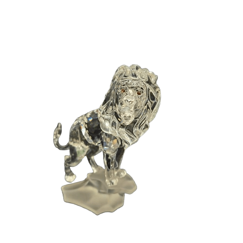 Swarovski Crystal ” LION ON A ROCK” Comes in Box