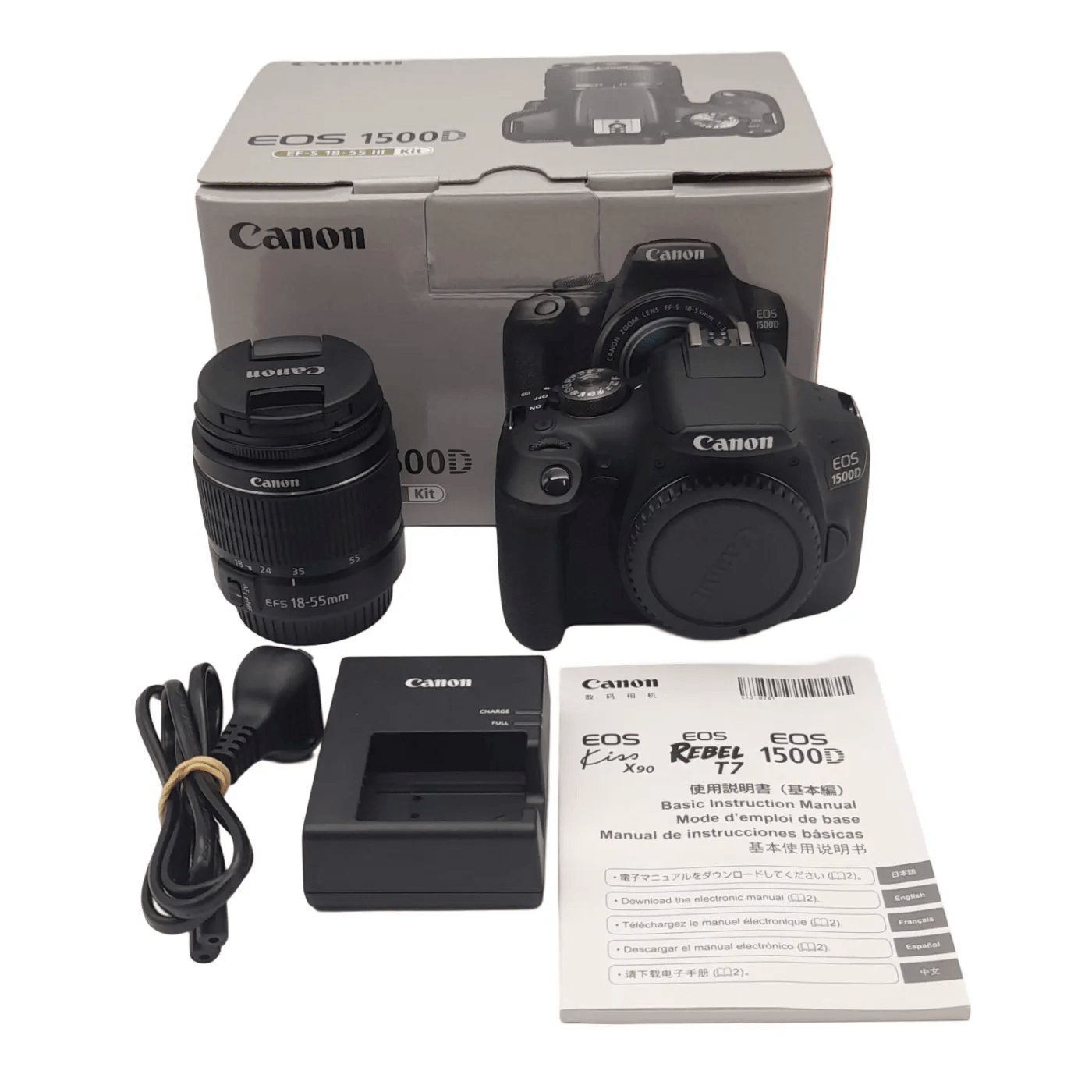 Canon EOS 1500D DSLR Camera Kit With 18-55mm Lens In Box