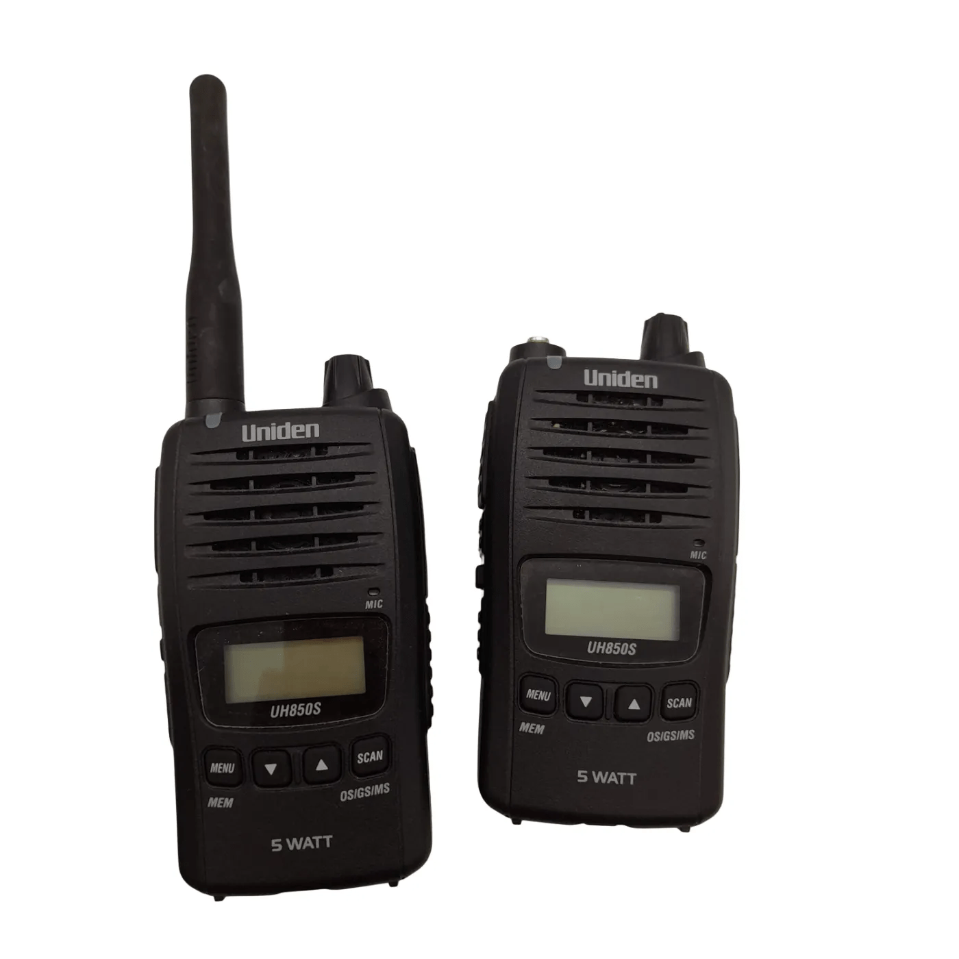 Uniden UH850S 5 Watt UHF Waterproof CB Handheld Radio Twin Pack + Case + Charger + Microphones + Antennas (WL 1356414)