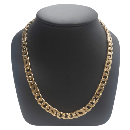 Solid 9ct Yellow Gold Figaro Chain – 60cm Length, 1cm Wide, 114.9g