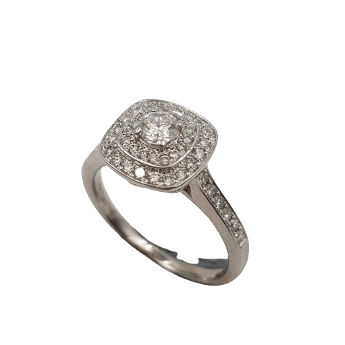 Ladies 18ct White Gold Diamond Cluster Ring with 49 Diamonds 4.09 Grams With Valuation