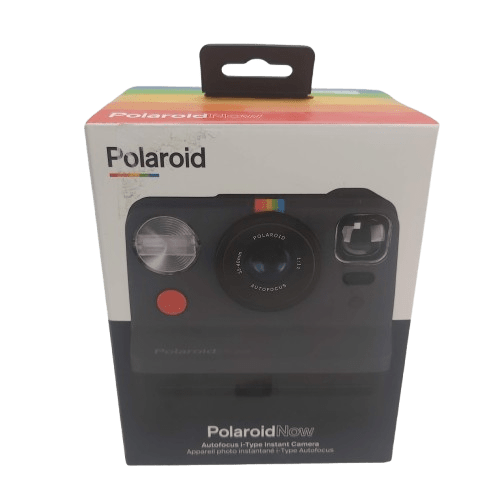 Polaroid Now I-Type Instant Camera 009028, Black, Like New, Sealed In Box, With Manual, USB Cable, Neck Strap + 8pk Films (NA 1354711)