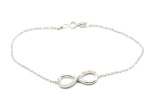 Ladies 18ct White Gold Grain Set Figure 8 Diamond Bracelet 18.00cm 0.15ct TDW With Valuation (MR)