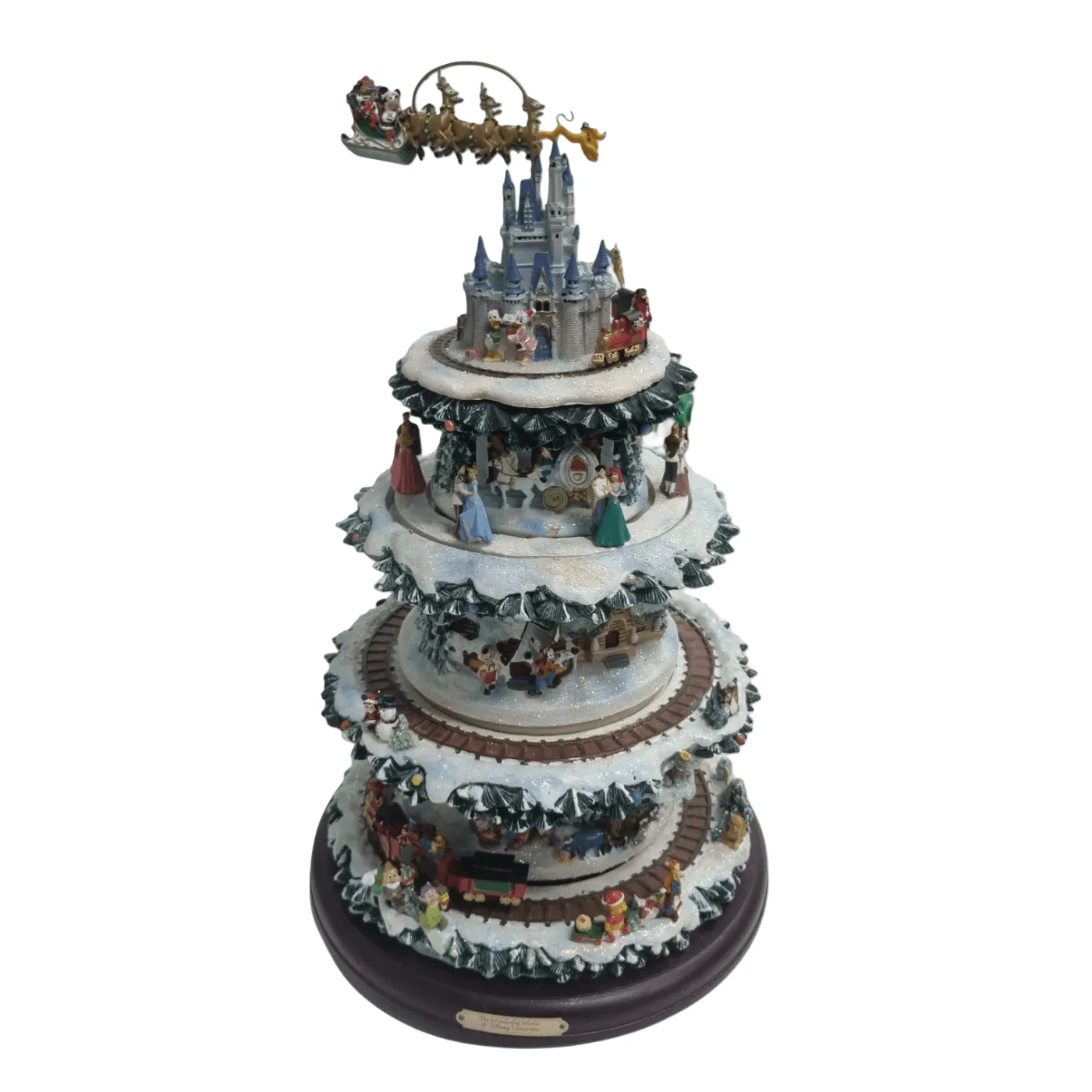 Hawthorne Village: The Wonderdul World Of Disney Christmas Tree Musical Sculpture In Box + Power + COA