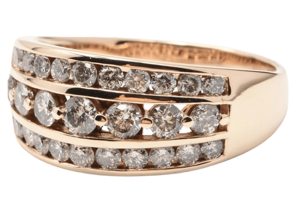 Ladies 10ct Yellow Gold Channel & Claw Set Brilliant Cut Diamond Ring 2.00ct TDW Y 1/2 With Valuation (MR)
