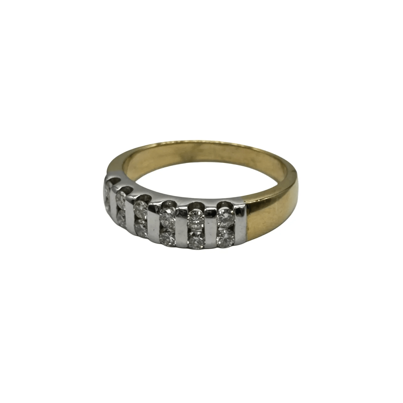 Ladies 18ct Yellow & White Gold 12 Stone Diamond Ring 0.50ct TDW Q 1/2 8 3/4 With Valuation (WR 1259458)