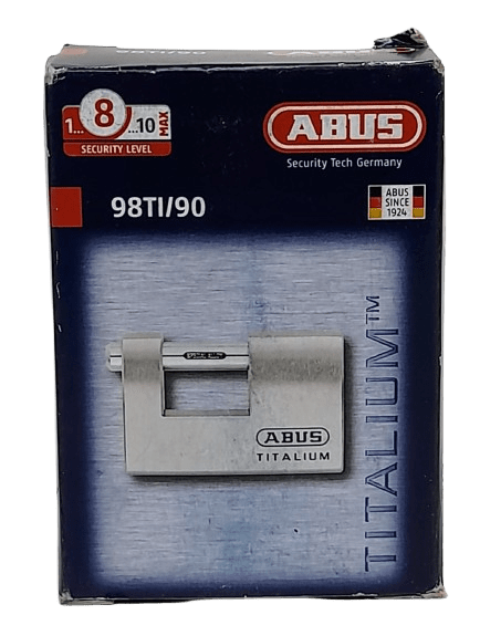 ABUS 98TI/90 Key Weatherproof Titanium Safety Padlock Like New
