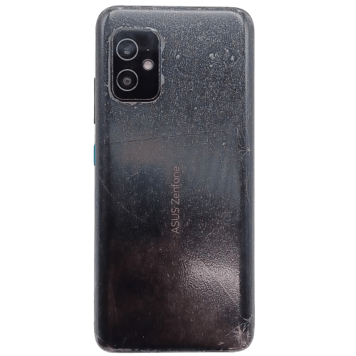 **SOLD AS IS** Asus Android Zenfone 8 Mobile Phone, Black, 256GB Storage, Unlocked, Cracks On Back (Shown In Pictures) **SOLD AS IS** (LE 1347755)