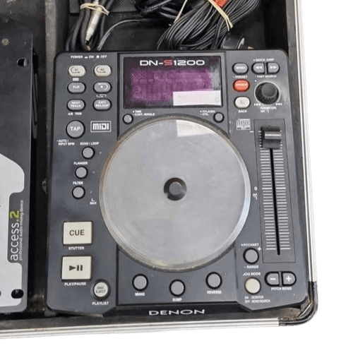 Denon DJ Mixer Setup – DN-S1200 with Hard Case, 2x DN-S1200 Turntables & Cords – Pickup Only (WR)
