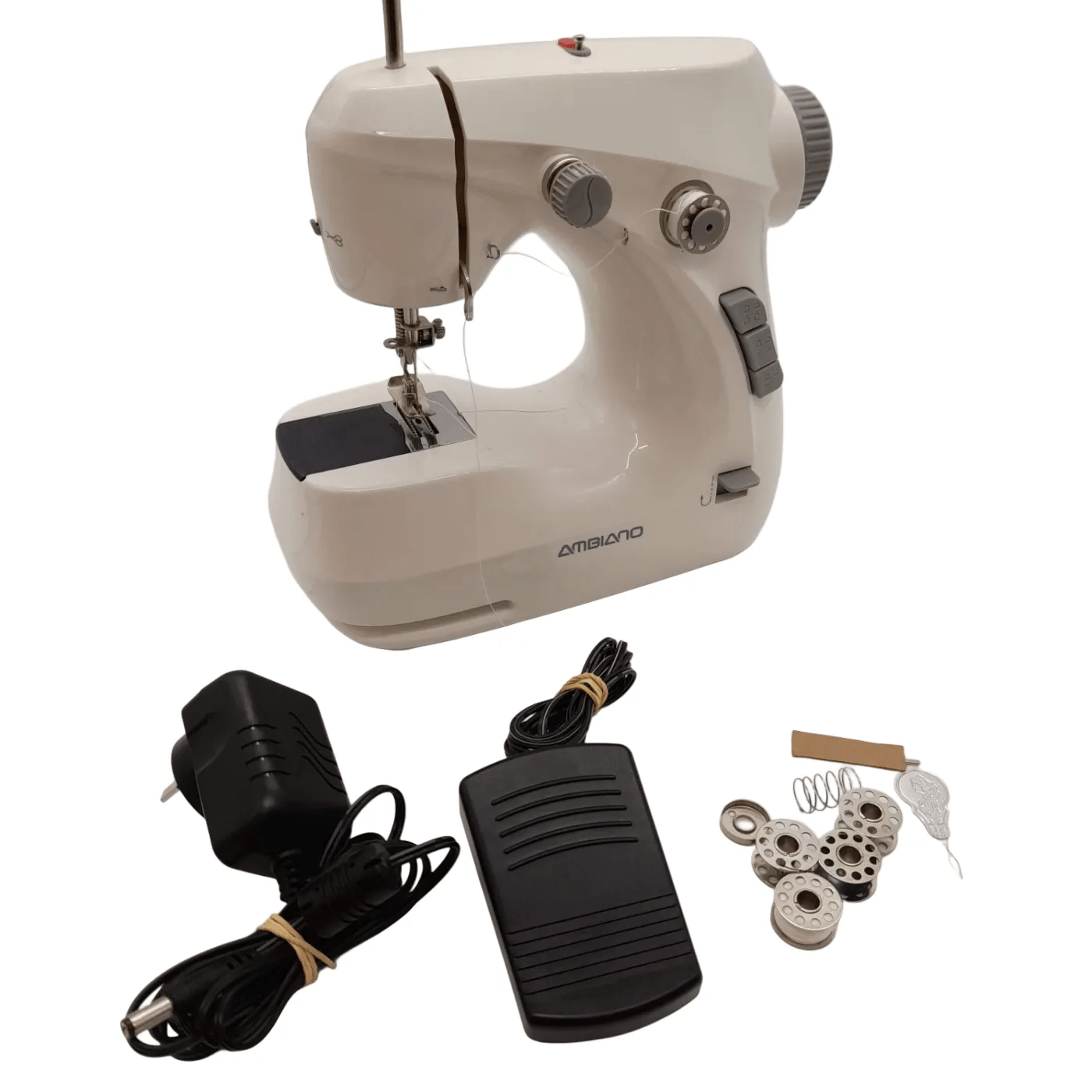 Ambiano 837699 Mini Sewing Machine +Power +Pedal +Spare Bobbins (WR 1351449)