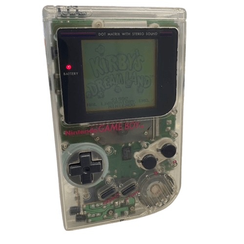 Original Nintendo Game Boy – Clear Hard Case and Two Games
