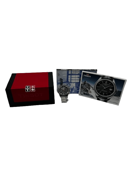 Mens Silver/Black Tissot PRS516 Watch With Box, Spare Links  And Books – Very Good Condition (NA-1357439)