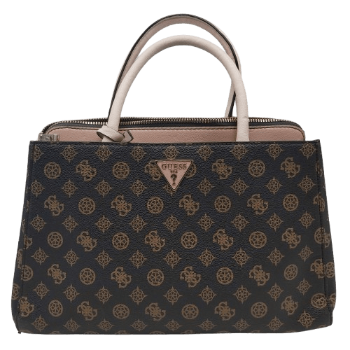 Ladies Guess Handbag With Crossbody Strap – Brown/Pink