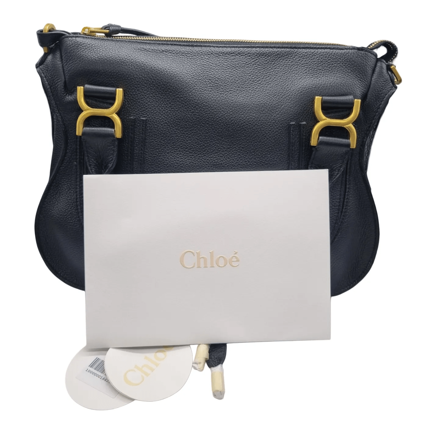 Chloé Marcie Medium Double Carry Bag – Black Leather + Box + Dustbag + Invoice (RRP: $3,360)