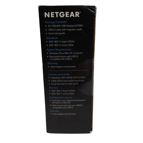 Netgear Nighthawk AC1900 WiFi USB Adapter in Box Like New (JN)