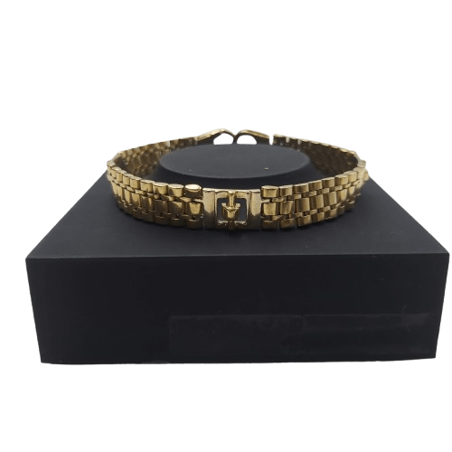 18CT Yellow Gold Timepiece Panther Link Bracelet – 36.0g, 20.0cm, 1cm Wide