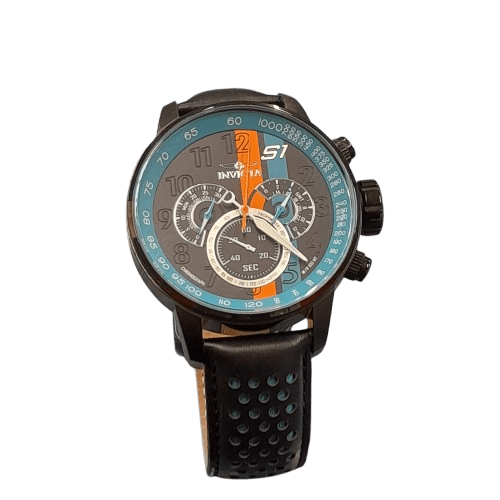 Invicta S1 Rally Chronograph GMT Quartz Black Blue Orange Dial Men’s Watch ( GE )