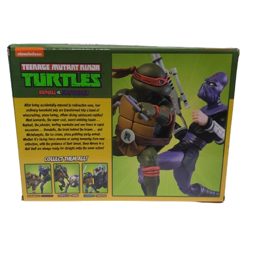 Nickelodeon Teenage Mutant Ninja Turtle Raphael VS Foot Soldier Figurine In Box