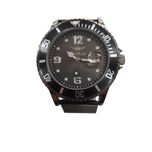 Men’s Gianello Bond 43 Dial Multi Function Mesh Diver Watch GNL7777BK, Black, Analogue Display, Black Face, Milanese Mesh Band, Very Good Condition (CP)