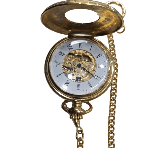 Mens Gold James C Hunnington Pocket Watch 5786X1 With Engraving (NA)