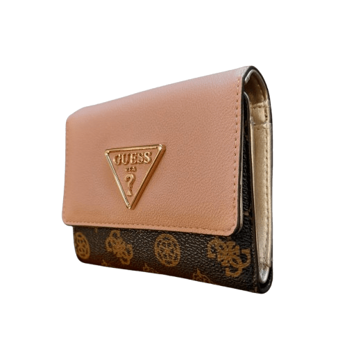 GUESS Maddy Small Trifold Wallet – Pink/Brown Monogram