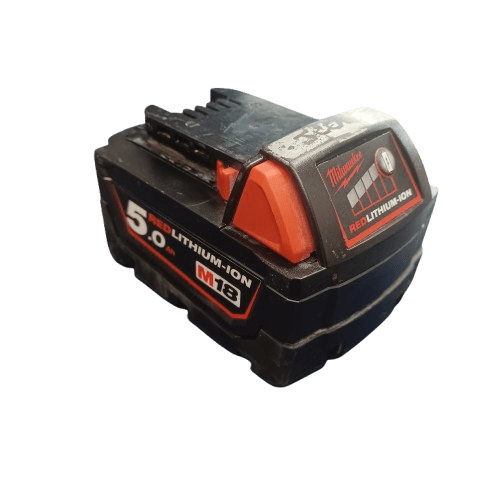 Milwaukee 18V M18 B5 RedLithium-Ion Battery, Good Condition, General Wear, With Tape Residue/Sharpie (WR)