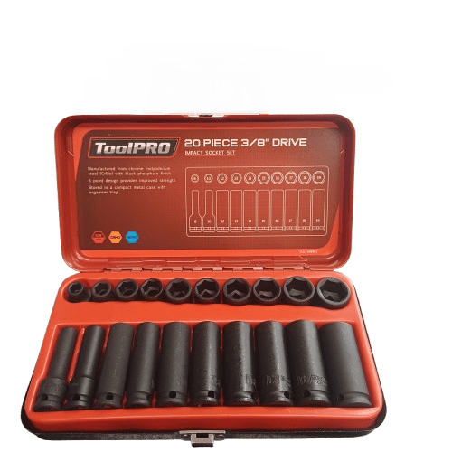 ToolPRO Impact Socket Set 3/8″ Drive Metric 20 Piece (lel)