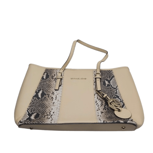 Michael Kors Snakeskin Pattern Tan Tote Handbag (NR 1350948)