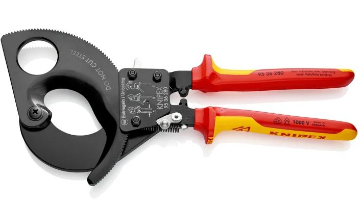 Knipex Knipex VDE/1000V Insulated Ratchet Cable Cutters