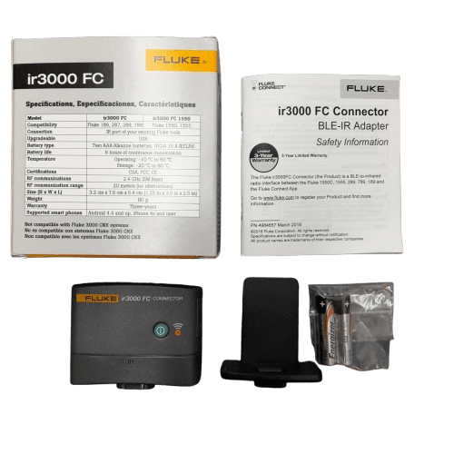 Fluke ir3000 FC Connector – 2 x AAA Batteries Like New (MR 1342246)