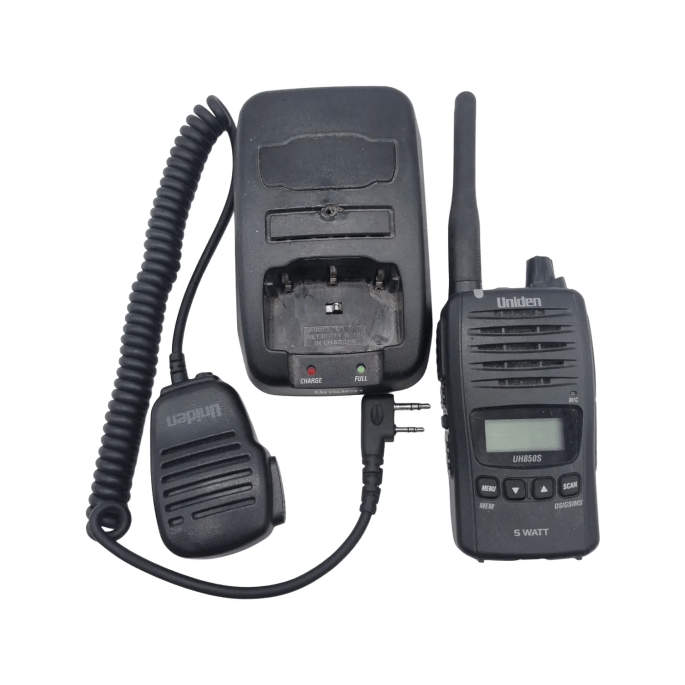 Uniden Walkie Talkie UH850S with Dock and Microphone – No Cord – WR 1356209