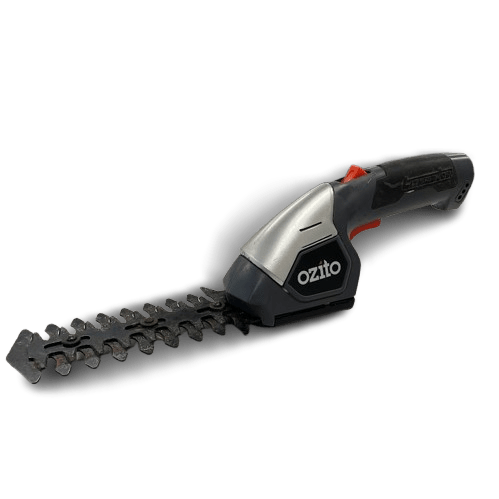 Ozito 7.2V Cordless Hedge Trimmer and Shear HTL-072, Shear Head Attachment Included – No Charger Included.
