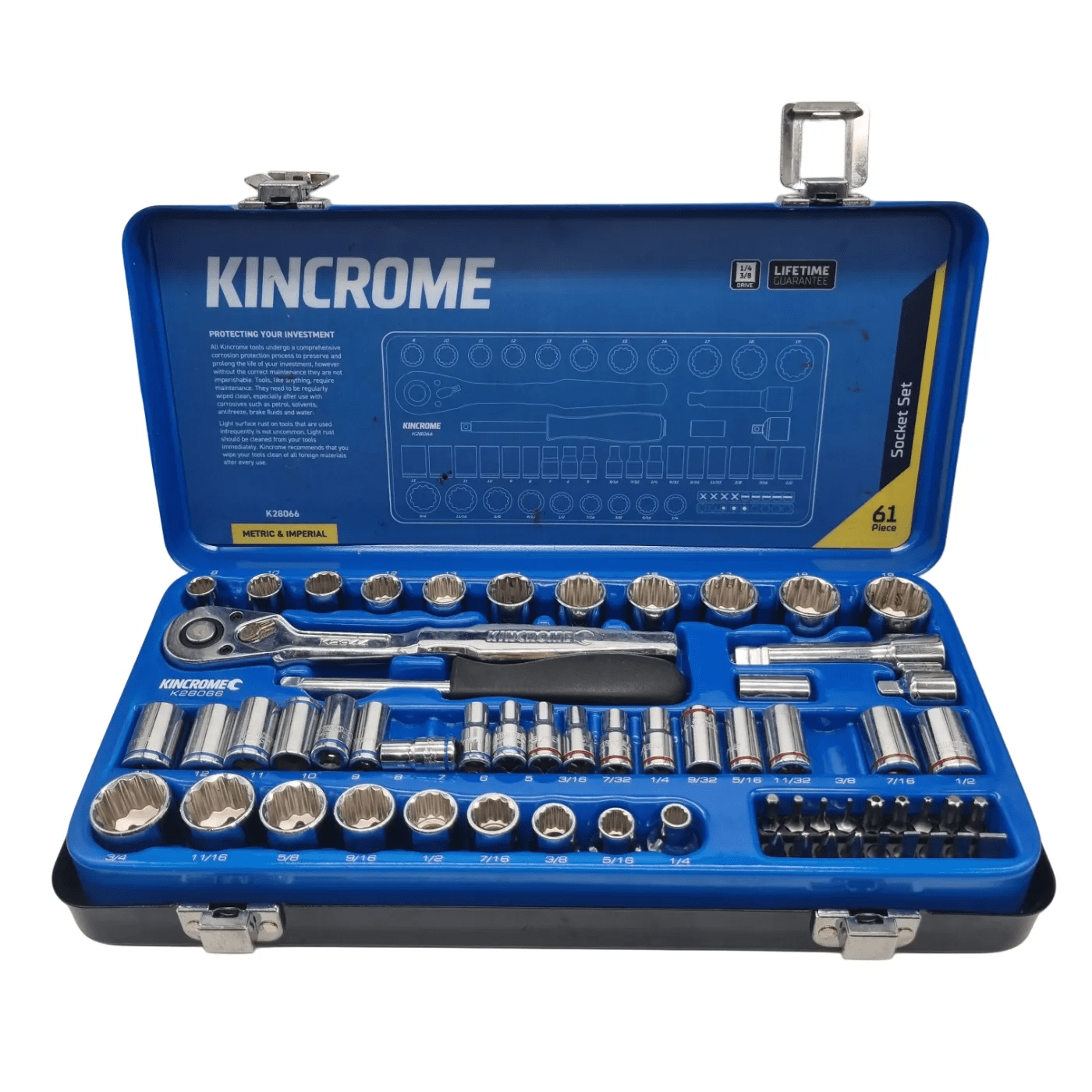 KINCROME SOCKET SET K28066 BLUE 61PC – IN KINCROME TIN
