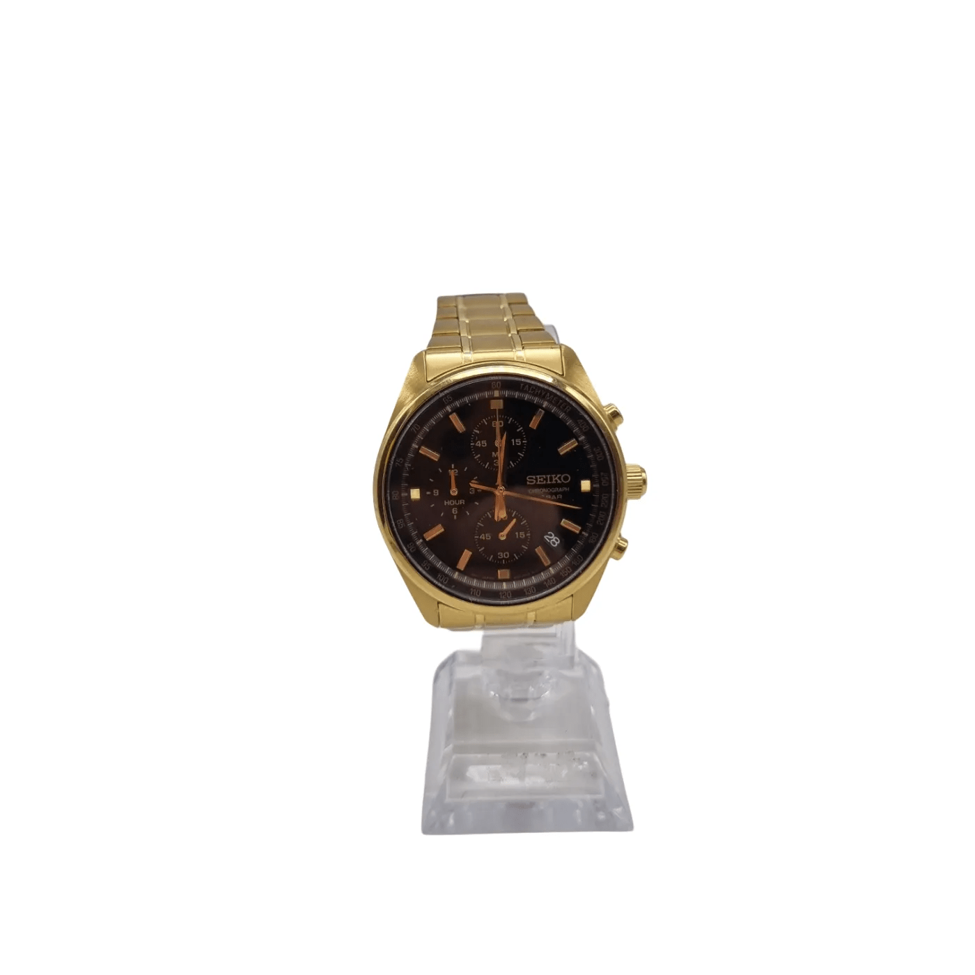 Seiko 8T67-00L0 Mens Gold Chronograph Watch