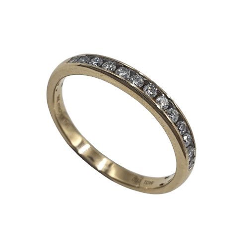 Ladies 14ct Yellow Gold Brilliant Cut Channel Set Diamond 0.33ct TDW T 1/2 Band With Valuation (MR)