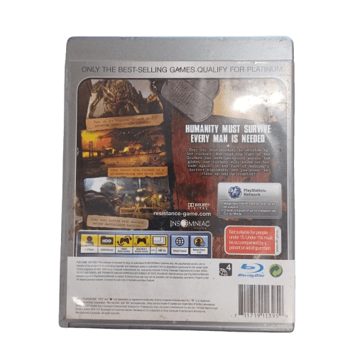 Reistance 2 Platinum PS3 Game with cover and insert (LE)