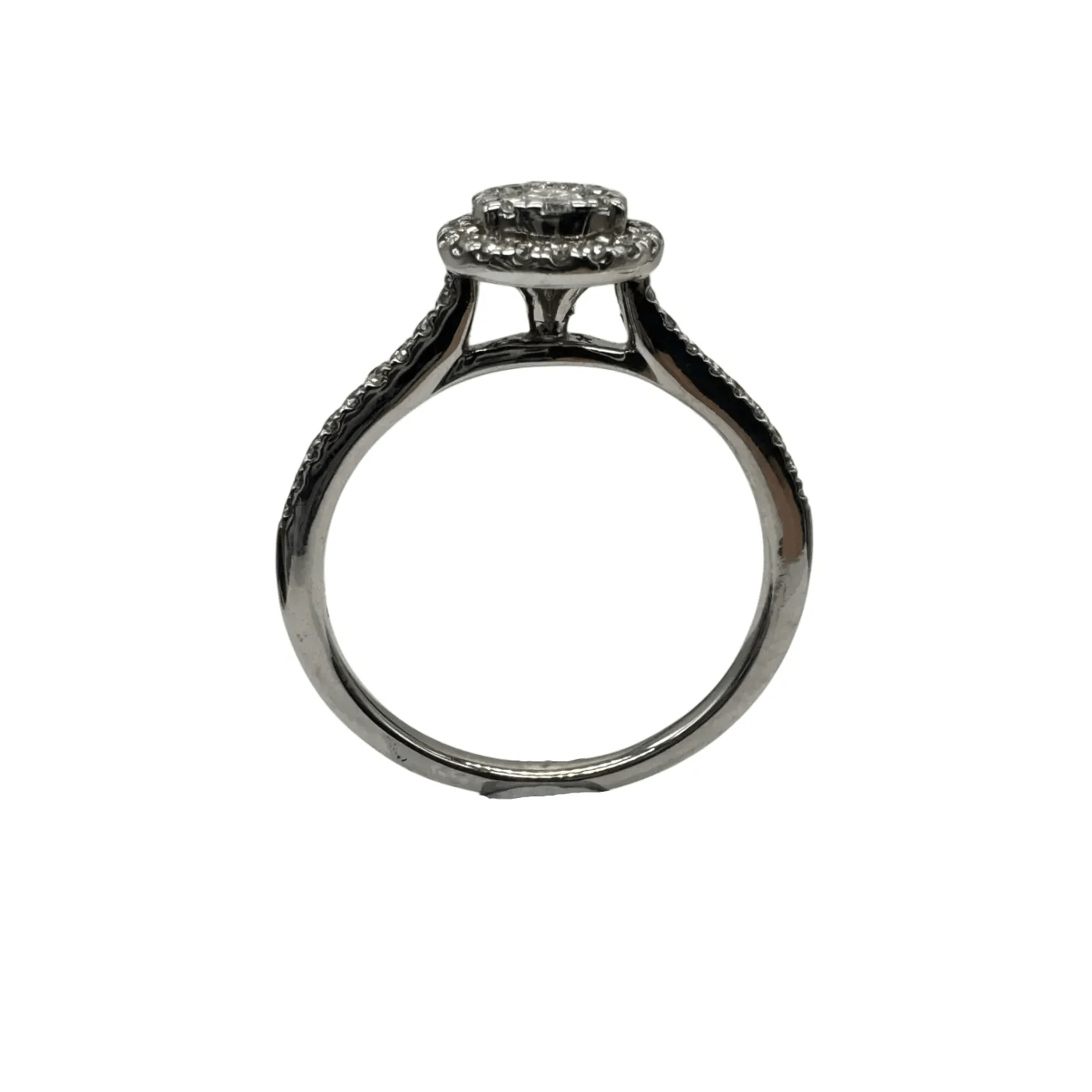 Ladies 9ct White Gold 51 Stone Pear Shaped Diamond Cluster Ring 0.54 TDW N 6/34 with Valuation (WR 1285585)