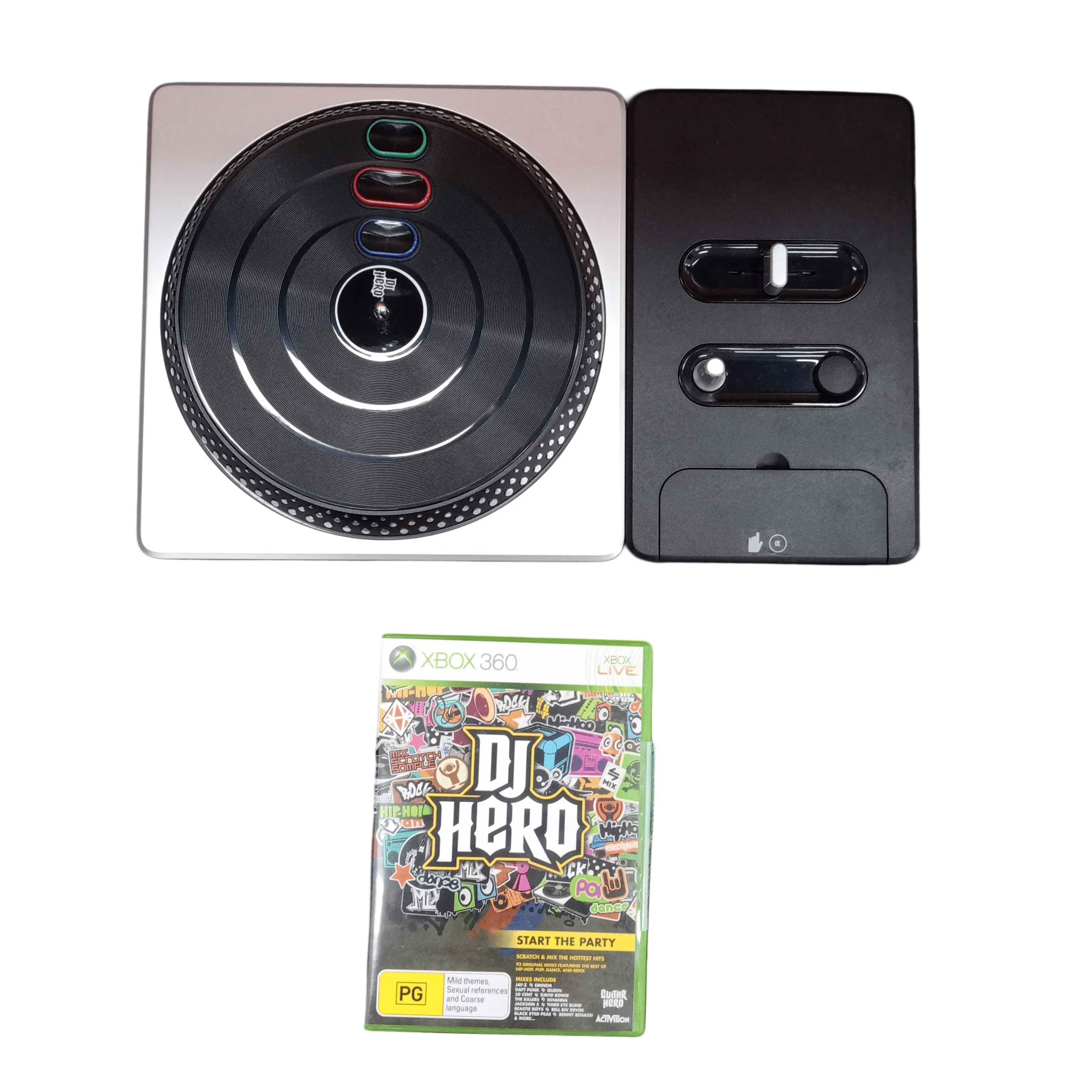 XBOX 360 DJ Hero Turntable Kit In Box + Game