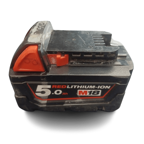 Milwaukee 18V M18 B5 RedLithium-Ion Battery, Good Condition, General Wear, With Tape Residue/Sharpie (WR)