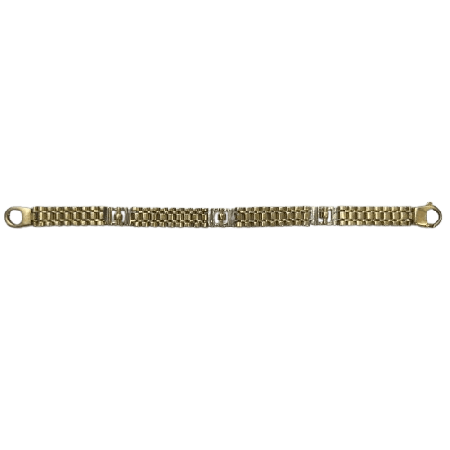 18CT Yellow Gold Timepiece Panther Link Bracelet – 36.0g, 20.0cm, 1cm Wide