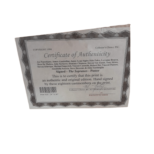 The Sopranos Hell Hath No Fury Like The Family Poster Signed With COA **Pick Up Only**