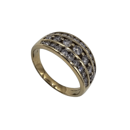 Ladies 10ct Yellow Gold Channel & Claw Set Brilliant Cut Diamond Ring 2.00ct TDW Y 1/2 With Valuation (MR)