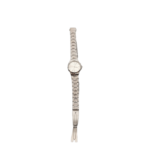 Ladies Laura Ashley Silver Watch * Band Is Broken – Still Has Plastic On Band
