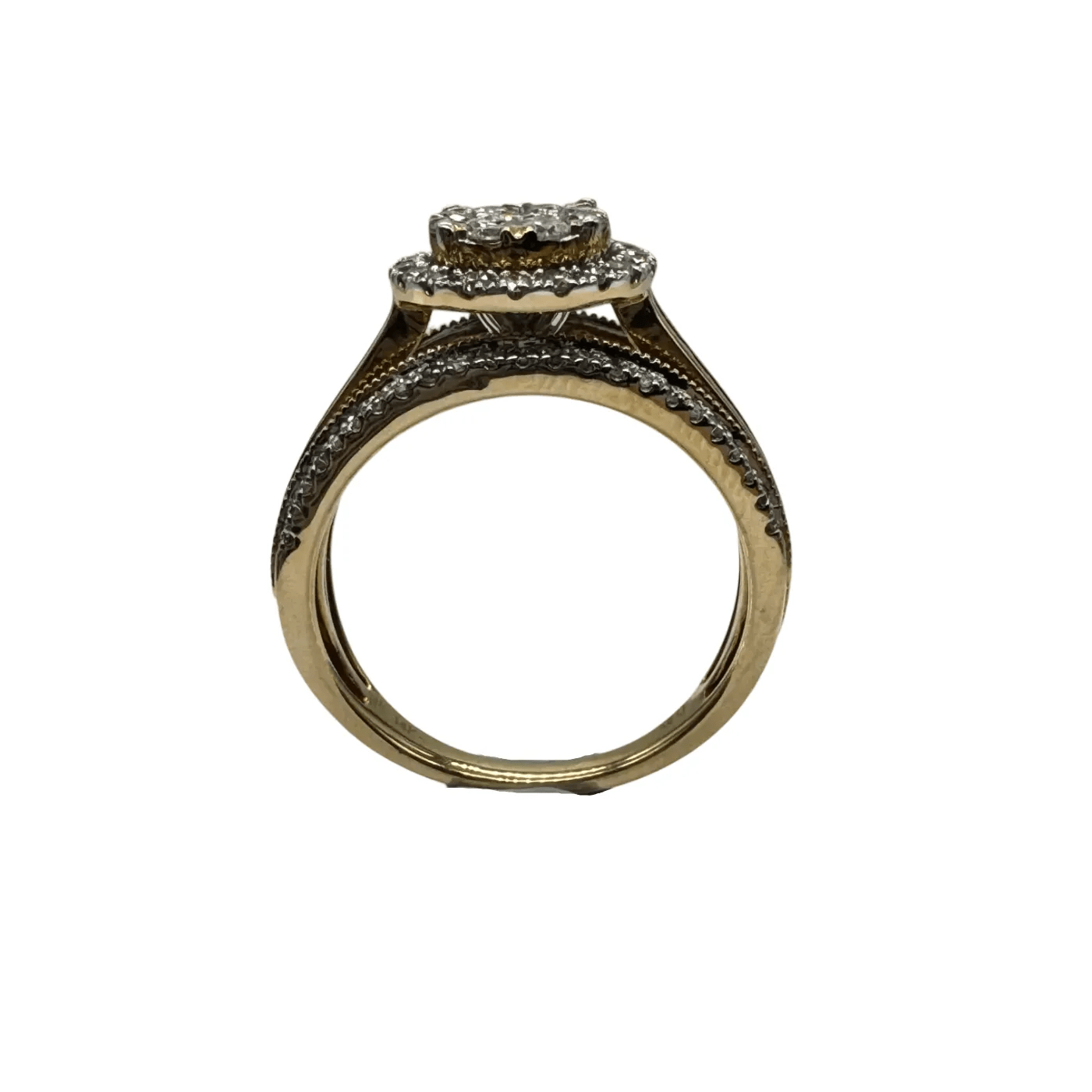 Ladies 14ct Yellow Gold 89 Stone Diamond Cluster Ring 1.00ct TDW O 7 1/2 With Valuation (WR 1266617)