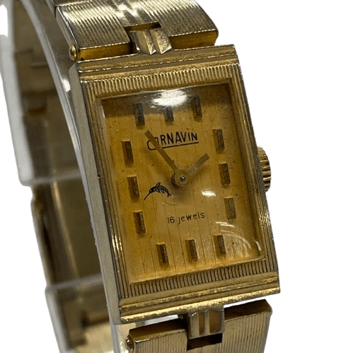 Ladies Cornavin Wind Up Watch – Brushed Gold Stainless Steel Band