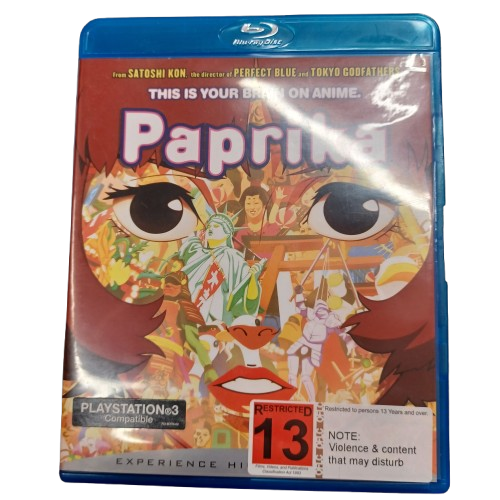 Paprika Bluray, Excellent Condition, With Slim Case No Manual